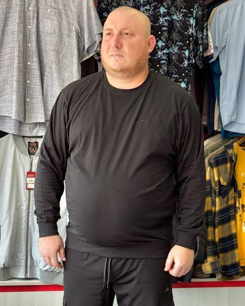 Футболка длинный рукав резинка чорна 87684 87684 фото